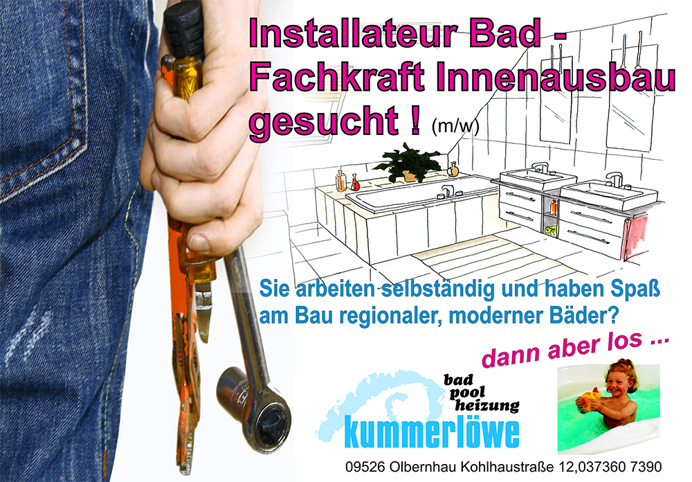 Installateur Bad - Fachkraft Innenausbau gesucht